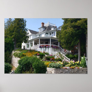 Póster Mansión West Bluff en la isla Mackinac, Michigan