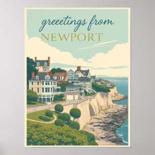 Póster mansiones de cliff walk de newport, rhode island v