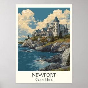 Póster Mansiones de Newport Rhode Island Costa