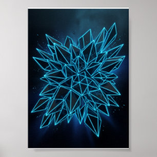 Póster Manta de felpa abstracta de mandala geométrico azu