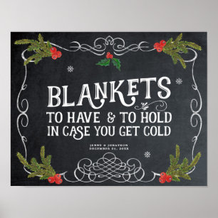 Póster mantas navidades cartel de boda de invierno