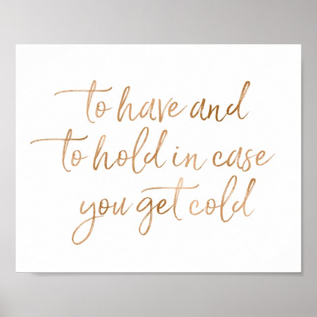 Póster Mantas Rosa Boda Gold 8 x 10 Rótulo (Frente)