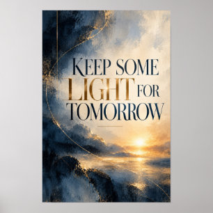 Póster Mantén Algo de Luz para el Mañana Tipografía Inspi