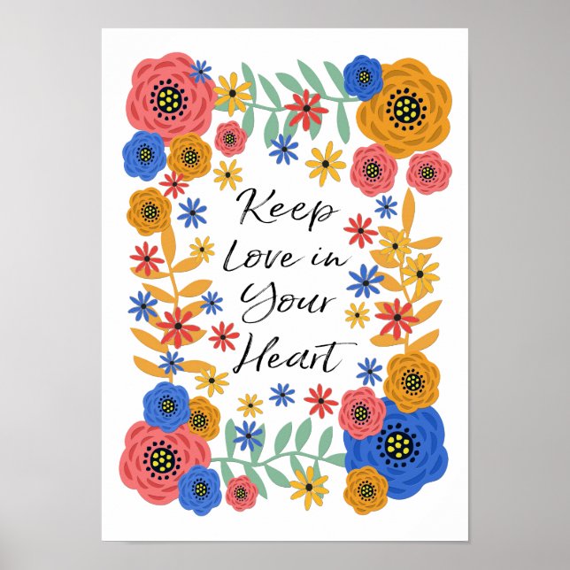 Póster Mantén el amor en tu corazón (Frente)