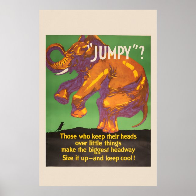 Póster ¡Mantén la calma Jumpy! - Negocio Mather de los añ (Frente)