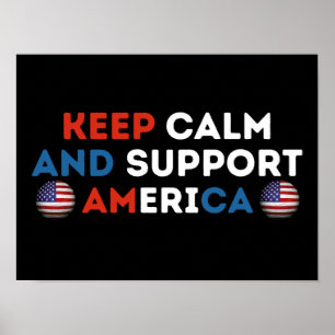 Póster Mantén la Calma y Apoya al Fútbol Americano