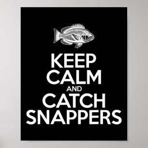 Póster Mantén la calma y atrapa peces - Pescador pescando