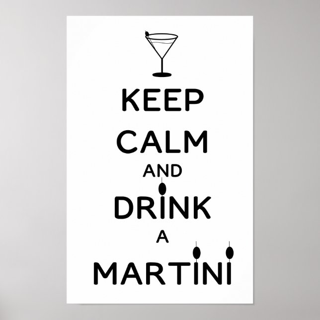 Póster Mantén la calma y bebe un martini (Frente)