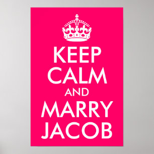 Póster Mantén la calma y cásate con Jacob