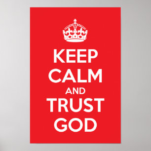 Póster Mantén la Calma y Confía en Dios