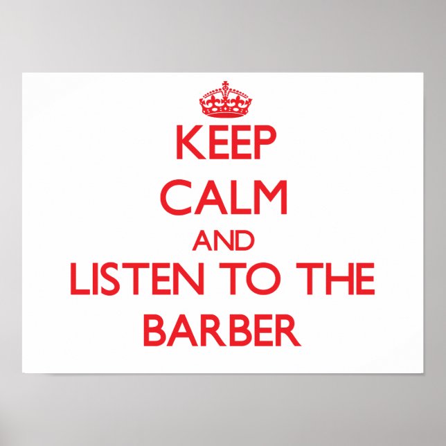 Póster Mantén la calma y escucha el barbero (Frente)