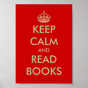 Póster Mantén la calma y lee libros