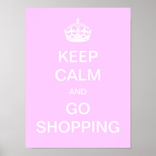 Póster Mantén la calma y ve de compras