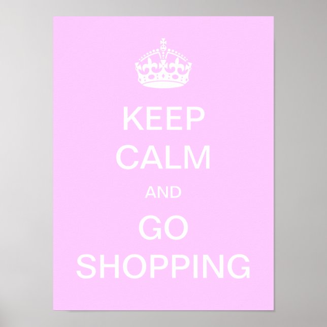 Póster Mantén la calma y ve de compras (Frente)