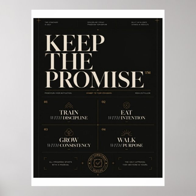 Póster Mantén La Promesa™ | Disciplina Premium & Personal (Frente)