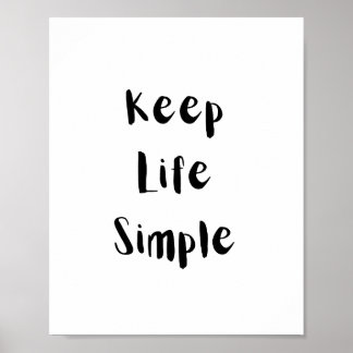 Póster Mantén la vida simple cita motivacional