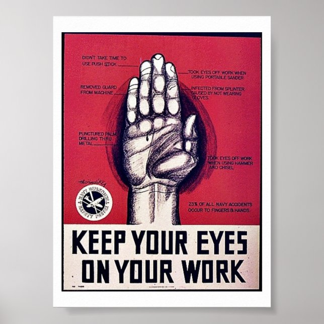 Póster Mantén Los Ojos En Tu Trabajo (Frente)