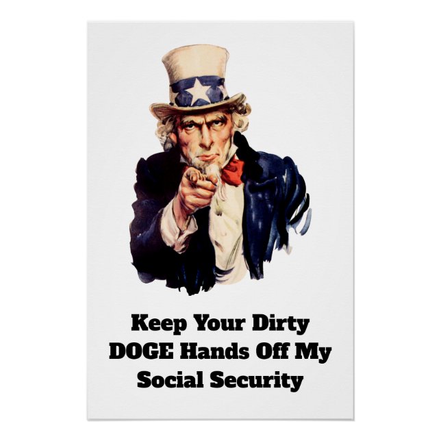 Póster Mantén tus manos sucias sin mi seguridad social (Anverso)