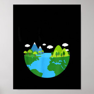 Póster Mantén Verde Día de la Tierra Planeta Conciencia A