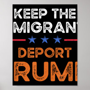 Póster Mantener a los inmigrantes deportados a Trump cont