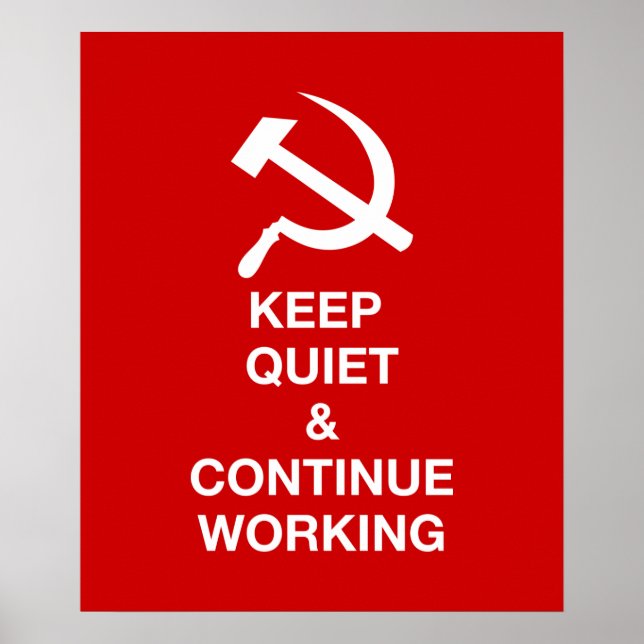 Póster Mantener callado y continuar trabajando (Frente)