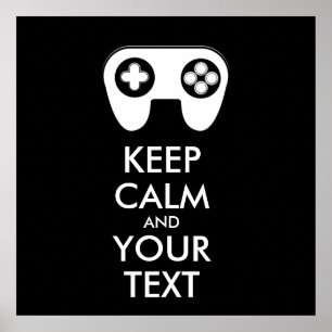 Póster MANTENER CALMA Y TU TEXTO - Panel de juego