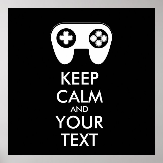 Póster MANTENER CALMA Y TU TEXTO - Panel de juego (Frente)