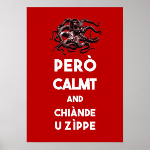 Póster Mantener calmado el pulpo barés