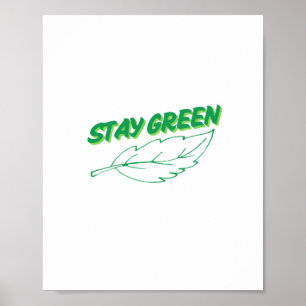 Póster Mantener diseño de texto verde