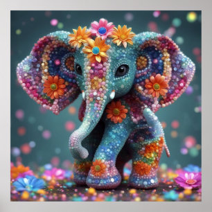 Póster Mantener el diseño o diseño del elefante