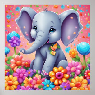 Póster Mantener el diseño o diseño del elefante