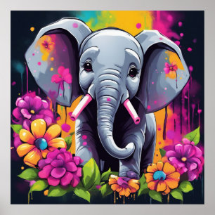 Póster Mantener el diseño o diseño del elefante