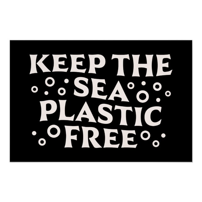 Póster Mantener el mar libre de plástico (Anverso)