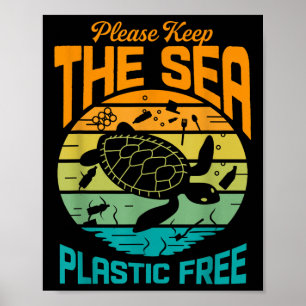Póster Mantener El Plástico Del Mar Libre De Decir, Ambie
