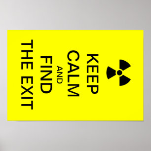 Póster Mantener el signo radiactivo del poster de punk am