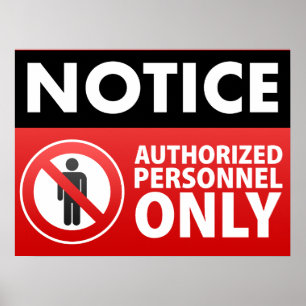 Póster Mantener fuera sólo el personal autorizado