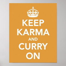 Póster Mantener Karma y Curry al imprimir