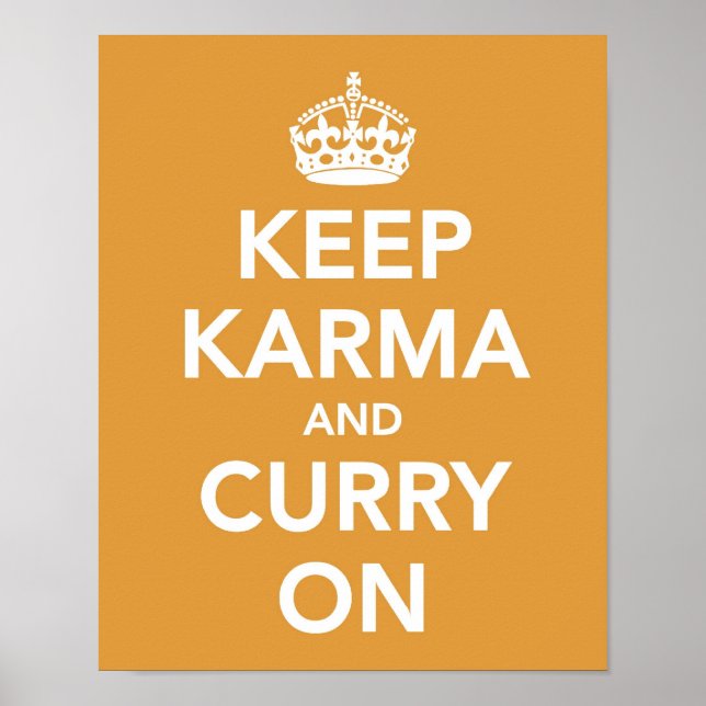 Póster Mantener Karma y Curry al imprimir (Frente)