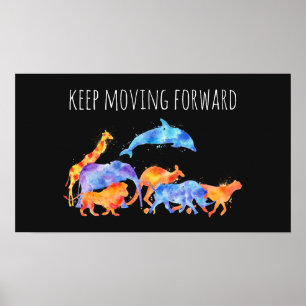 Póster Mantener la acuarela de los animales salvajes