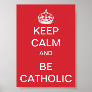 Póster Mantener la calma - Católico
