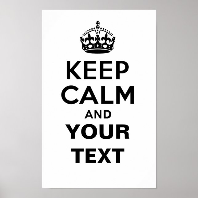 Póster Mantener la calma con el texto (Frente)