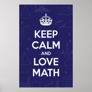 Póster Mantener la calma en las matemáticas del amor