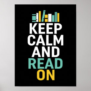 Póster Mantener la calma en lectura en el Poster para el