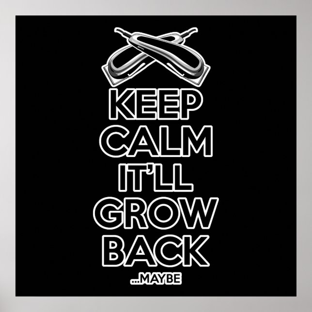 Póster Mantener la calma: Humor de la peluquería (Frente)