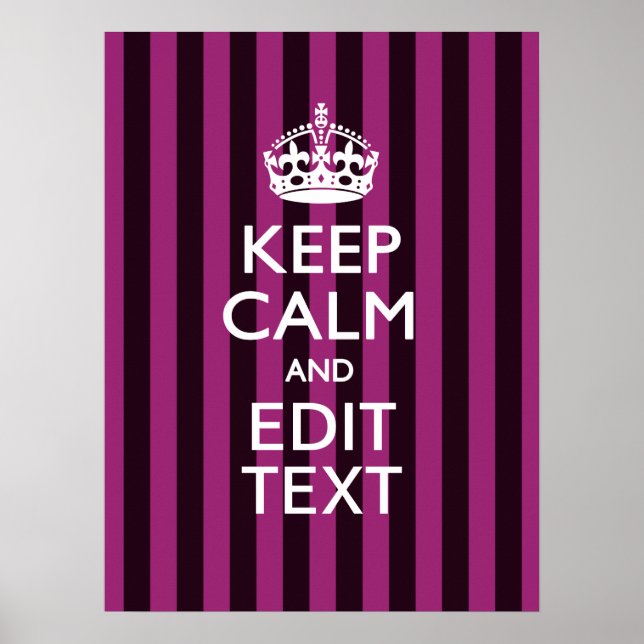 Póster Mantener la CALMA personalizada y el texto sobre r (Frente)