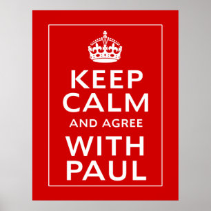 Póster Mantener La Calma Y Acordar Con Paul