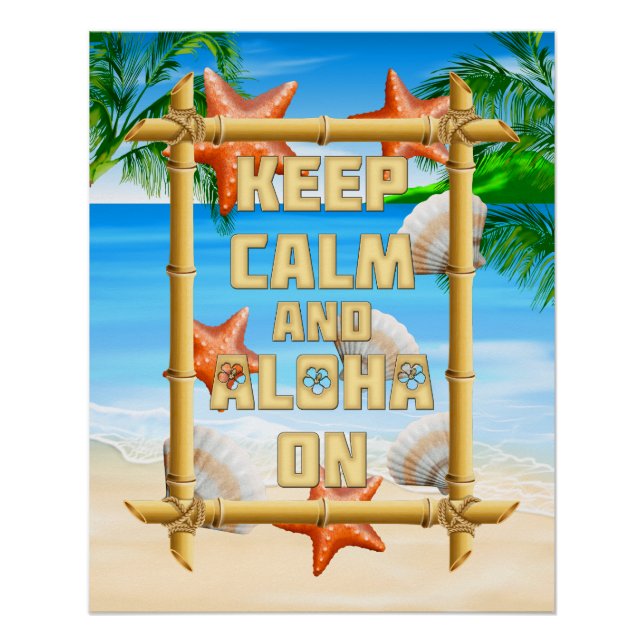 Póster Mantener La Calma Y Aloha (Anverso)