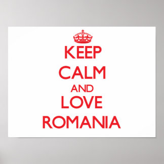 Póster Mantener la calma y amar a Rumania