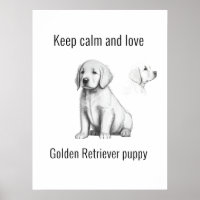 Mantener la calma y amar el cachorro Golden Retrie