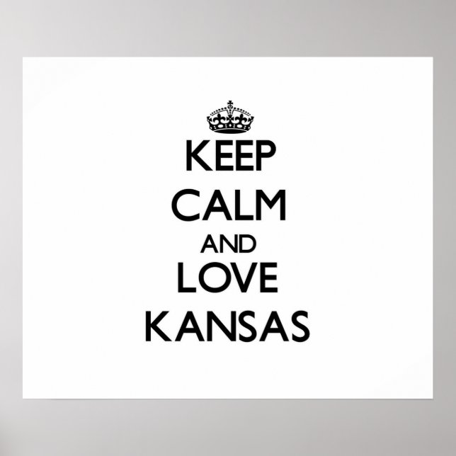 Póster Mantener la calma y amar Kansas (Frente)